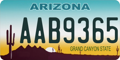 AZ license plate AAB9365