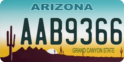 AZ license plate AAB9366