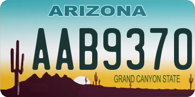 AZ license plate AAB9370