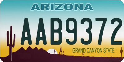 AZ license plate AAB9372