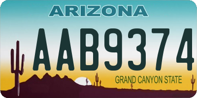 AZ license plate AAB9374