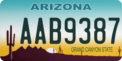 AZ license plate AAB9387