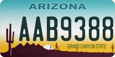 AZ license plate AAB9388