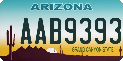 AZ license plate AAB9393