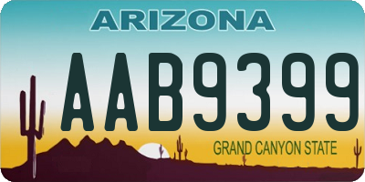 AZ license plate AAB9399