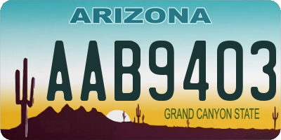 AZ license plate AAB9403