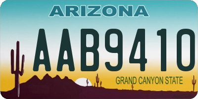 AZ license plate AAB9410