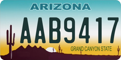 AZ license plate AAB9417