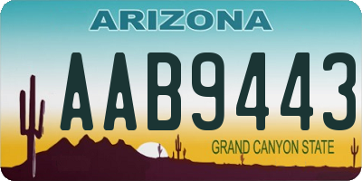 AZ license plate AAB9443