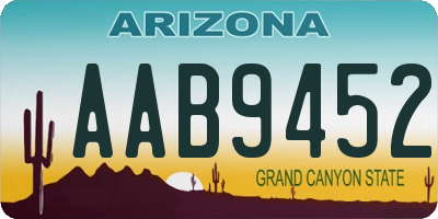 AZ license plate AAB9452