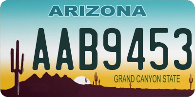 AZ license plate AAB9453