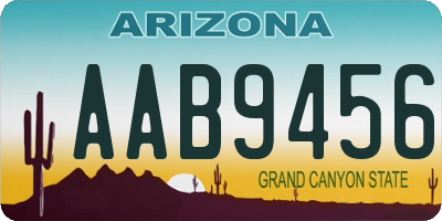 AZ license plate AAB9456