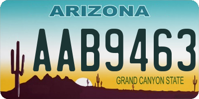AZ license plate AAB9463