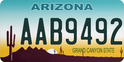 AZ license plate AAB9492