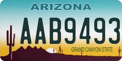 AZ license plate AAB9493