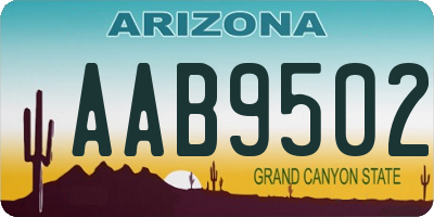 AZ license plate AAB9502