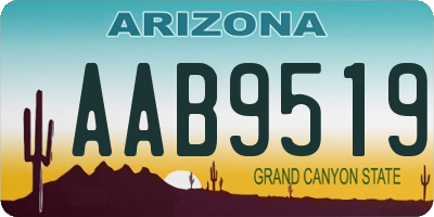 AZ license plate AAB9519