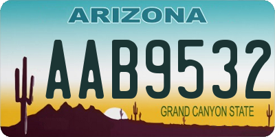 AZ license plate AAB9532