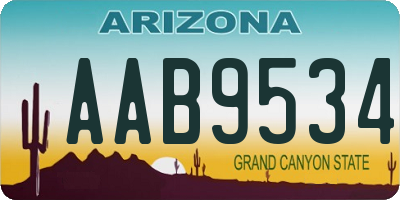 AZ license plate AAB9534