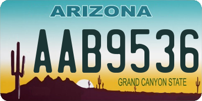 AZ license plate AAB9536