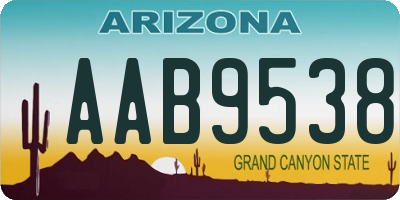 AZ license plate AAB9538