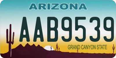 AZ license plate AAB9539