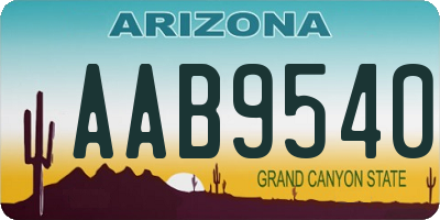 AZ license plate AAB9540