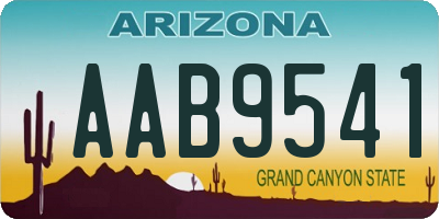 AZ license plate AAB9541