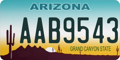 AZ license plate AAB9543