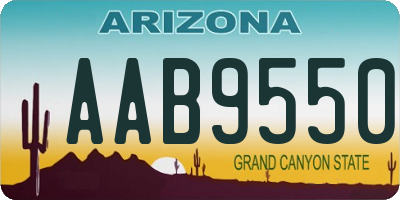 AZ license plate AAB9550