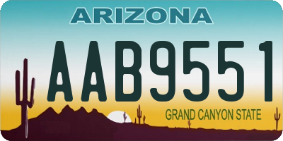 AZ license plate AAB9551