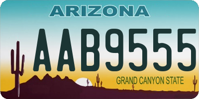 AZ license plate AAB9555