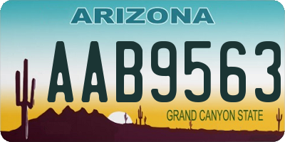 AZ license plate AAB9563