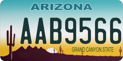 AZ license plate AAB9566
