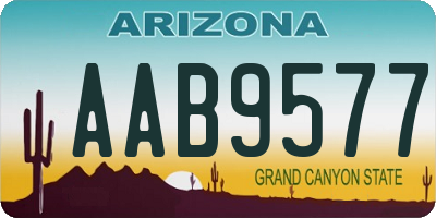 AZ license plate AAB9577