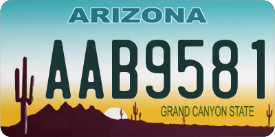 AZ license plate AAB9581