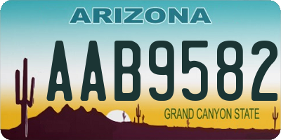 AZ license plate AAB9582