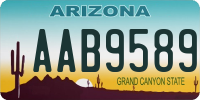 AZ license plate AAB9589