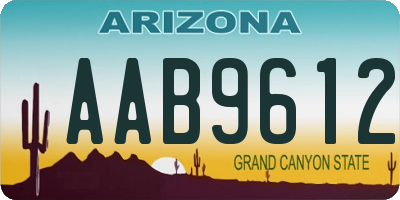 AZ license plate AAB9612