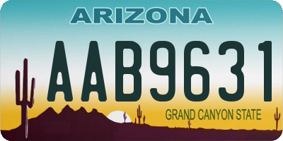 AZ license plate AAB9631