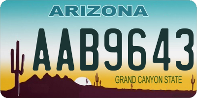 AZ license plate AAB9643