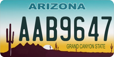 AZ license plate AAB9647
