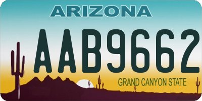 AZ license plate AAB9662