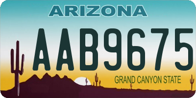 AZ license plate AAB9675