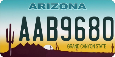 AZ license plate AAB9680