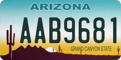 AZ license plate AAB9681