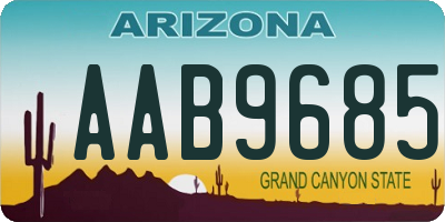 AZ license plate AAB9685