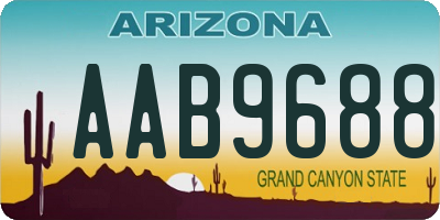 AZ license plate AAB9688