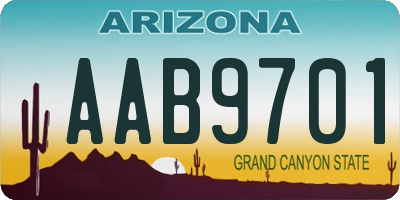 AZ license plate AAB9701