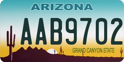 AZ license plate AAB9702